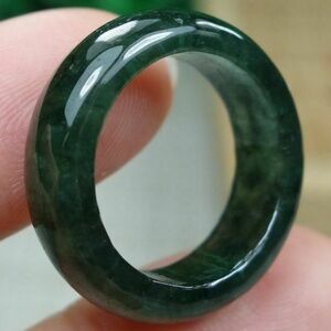 Certified Green 100% Natural A jadeite jade Ring 戒指 5.9#